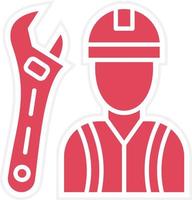 Construction Worker Icon Style vector