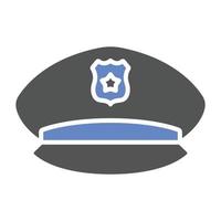 estilo de icono de sombrero de policía vector