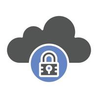 Cloud Locked Icon Style vector