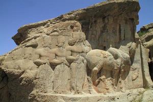 Ancient Persian artwork near Persepolis, Iran photo
