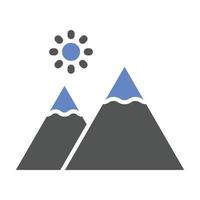 estilo de icono de montañas rocosas vector