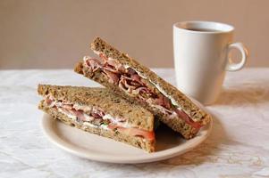 BLT sandwich and tea photo