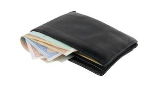 wallet with cash and credit cards photo