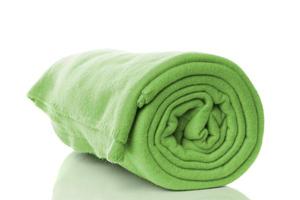 green fleece blanket photo