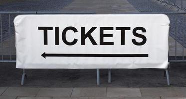 tickets sign with arrow photo