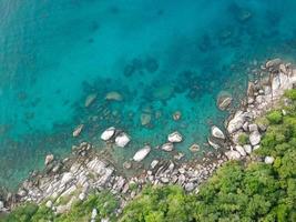 Crystal clear water on the shore of Koh Tao island, Thailand photo