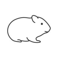 Hamster linear icon. Thin line illustration. Rodent. Contour symbol. Vector isolated outline drawing