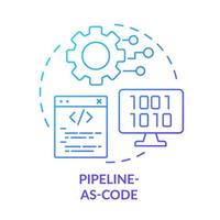 Pipeline-as-code blue gradient concept icon. Automation in program writing. Tech macro trends abstract idea thin line illustration. Isolated outline drawing. vector