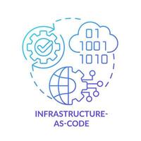 Infrastructure-as-code blue gradient concept icon. Cyber technology providing. Tech macro trends abstract idea thin line illustration. Isolated outline drawing. vector