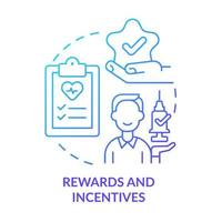 Rewards and incentives blue gradient concept icon. Program for patients. Healthcare macro trends abstract idea thin line illustration. Isolated outline drawing. vector