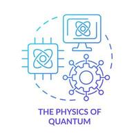 Physics of quantum blue gradient concept icon. Processing digital information. Tech macro trends abstract idea thin line illustration. Isolated outline drawing. vector