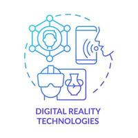 Digital reality technologies blue gradient concept icon. Virtual assistant. Tech macro trends abstract idea thin line illustration. Isolated outline drawing. vector