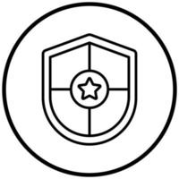 estilo de icono de escudo de policía vector