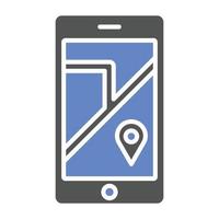 estilo de icono de gps móvil vector