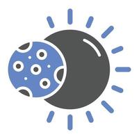 estilo de icono de eclipse solar vector