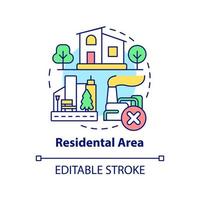 Residential area concept icon. Land use classification abstract idea thin line illustration. Permanent residence. Isolated outline drawing. Editable stroke. vector