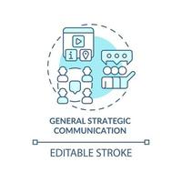 General strategic communication turquoise concept icon. Types of PR firms abstract idea thin line illustration. Isolated outline drawing. Editable stroke. vector