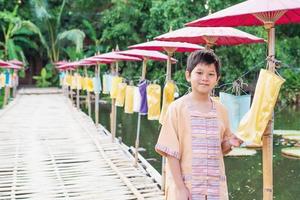 Northern Thai people in traditional costume concept photo