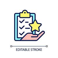 Task bonus pixel perfect RGB color icon. Awards points for completing action. Incentive wage payment. Isolated vector illustration. Simple filled line drawing. Editable stroke.