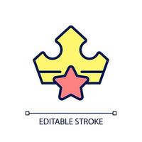 VIP bonus pixel perfect RGB color icon. Providing benefits for loyal customers. Marketing tactic. Isolated vector illustration. Simple filled line drawing. Editable stroke.