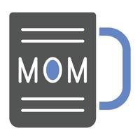 estilo de icono de taza de mamá vector