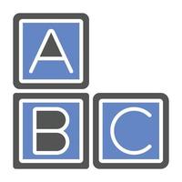 estilo de icono de bloques abc vector