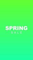 Spring sale social media story duotone template. Gradient green advertising web banner with text, promotion content layout. Modern vibrant mobile app design. Blending teal color with lettering mockup vector