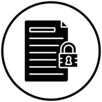 Document Locked Icon Style vector