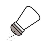 Salt or pepper shaker color icon. Spice. Isolated vector illustration