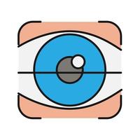 Retina scan color icon. Optometry. Eye authentication. Isolated vector illustration