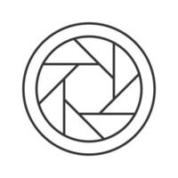 Diaphragm linear icon. Thin line illustration. Shutter. Contour symbol. Vector isolated outline drawing