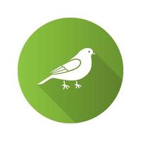 Canary flat design long shadow glyph icon. Songbird. Vector silhouette illustration
