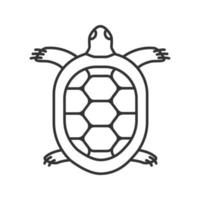 Tortoise linear icon. Thin line illustration. Turtle. Contour symbol. Vector isolated outline drawing