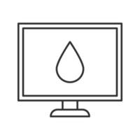 Computer display calibration linear icon. Thin line illustration. Control of color printing quality. Contour symbol. Vector isolated outline drawing
