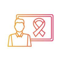 Cancer awareness gradient linear vector icon. Medical education. Cancer information. Symptoms and treatment. Thin line color symbol. Modern style pictogram. Vector isolated outline drawing