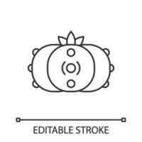 Peyote cactus linear icon. Lophophora. Mescal button. Hallucinogenic cactus. Mexico native flora. Thin line illustration. Contour symbol. Vector isolated outline drawing. Editable stroke