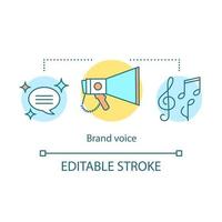 Brand voice concept icon. Company brand reflection. Brand management idea thin line illustration. vector