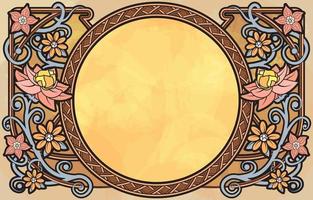 Frame Decorated with Art Nouveau Floral vector