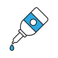 Eye drops color icon. Contact lens moistening. Isolated vector illustration