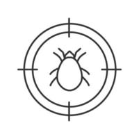 Mite target linear icon. Parasitic insects repellent. Thin line illustration. Contour symbol. Vector isolated outline drawing