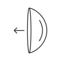 lentes de contacto para los ojos poniéndose un icono lineal de instrucciones. ilustración de línea delgada. símbolo de contorno dibujo de contorno aislado vectorial vector