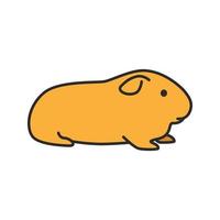 Cavy color icon. Domestic guinea pig. Isolated vector illustration