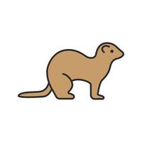 Ferret color icon. Polecat. Isolated vector illustration