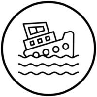 estilo de icono de fregadero de barco vector