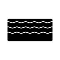 Memory foam mattress glyph icon. Elastic, soft, body contouring mattress filler. Silhouette symbol. Negative space. Vector isolated illustration