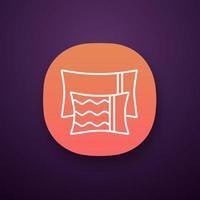 Pillows app icon. UI UX user interface. Cushions. Bedding. Web or mobile application. Vector isolated illustration