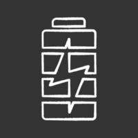 Battery charging chalk icon. Battery level indicator. Isolated vector chalkboard illustrations