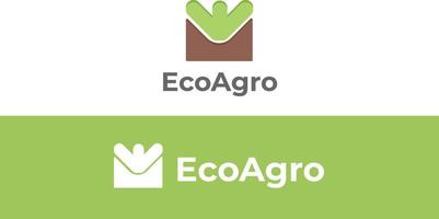 logotipo de tecnología agronatural. logotipo de la industria y la tecnología ecológica verde vector