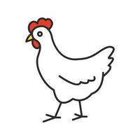 icono de color de pollo. granja avícola. ilustración vectorial aislada vector