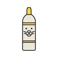 icono de color de champú para mascotas. botella de jabón con cara de animal. Producto higiénico para mascotas. ilustración vectorial aislada vector